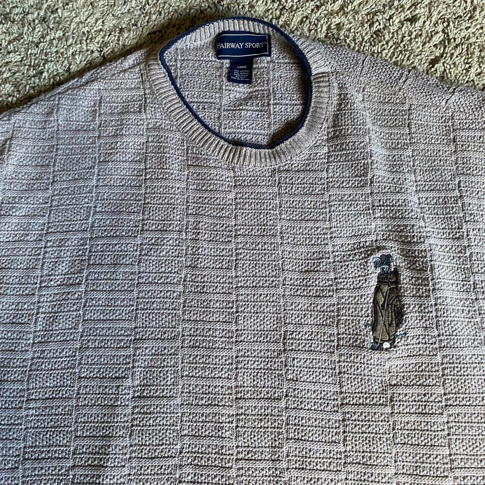 Vintage Golf Sweater L Fairway Sport knit brown